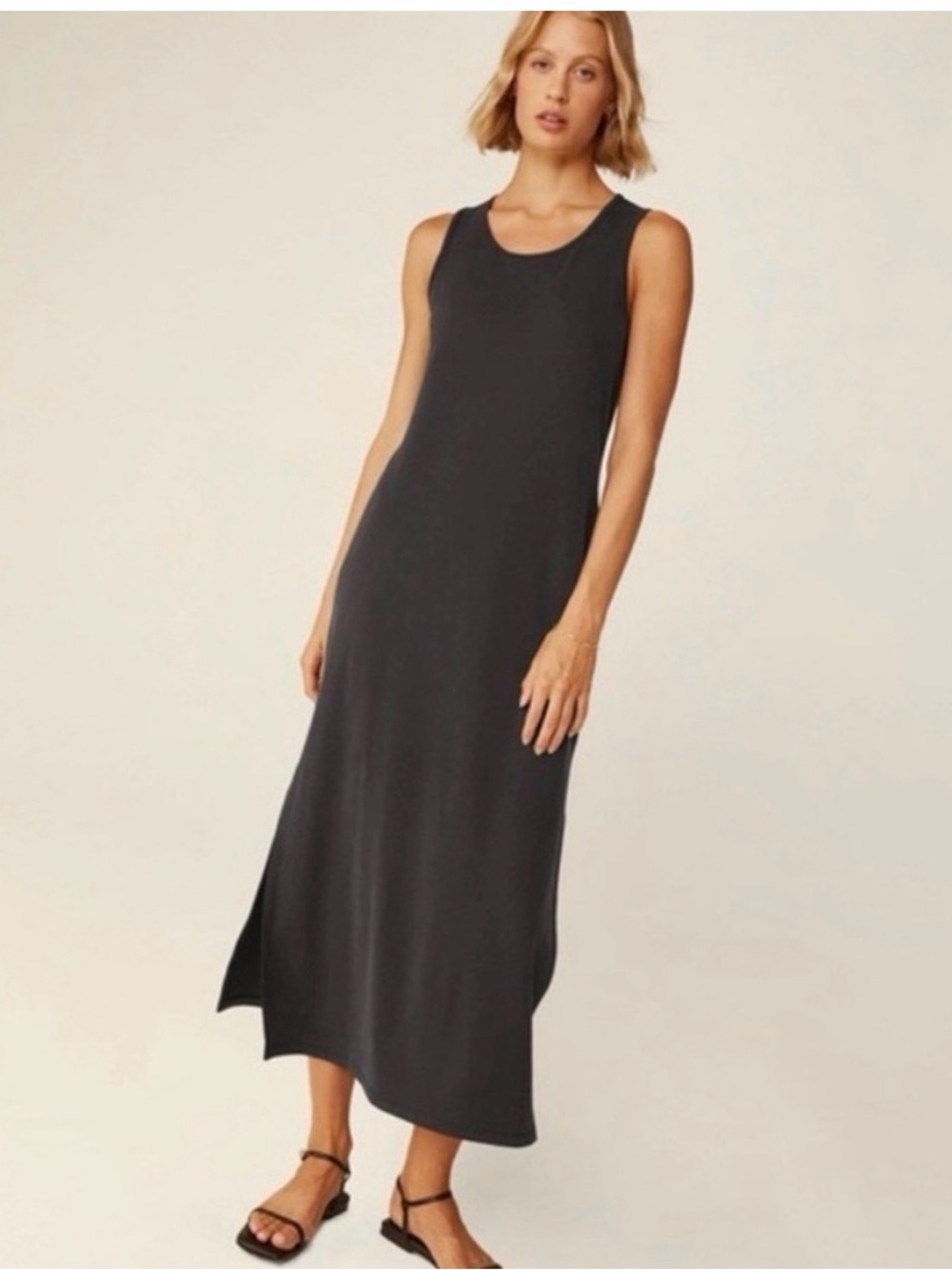 Beyond Yoga Sleeveless Black Maxi Dress - Classic Minimalist